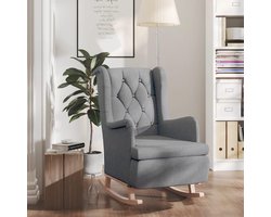 Schommelstoel - Comfortabele stoel - Ontspannen momenten - Massieve rubberen poten - 65 x 91 x 100 cm - Lichtgrijs