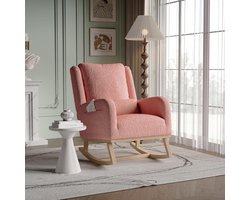 Schommelstoel - Comfortabele stoel - Ontspannen thuis - Gevuld schuim - 97 x 92 x 67 cm - Roze
