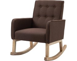 Schommelstoel - Comfortabele stoel - Ontspannen Zitten - Stevig Eikenhouten Frame - 90 x 63 x 77 cm - Bruin