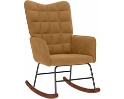 Schommelstoel Fluweel - Relaxfauteuil Lounge - Ontspannen Zitten - Comfortabel Schuim - 78x61x98 cm - Bruin