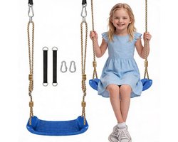 Schommelstoel In Hoogte Verstelbaar Veilig & Comfortabel Design - Kinderschommel Met Stevige Riemen en Karabijnhaken Voor Snelle Bevestiging - Schommelzitje Draagkracht Tot 100 kg & Duurzaam – Geschikt Voor Buiten Gebruik | Incl. Ophangset