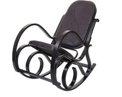 Schommelstoel M41, draaifauteuil TV-fauteuil, massief hout ~ walnoot look, bruin patchwork leer