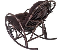 Schommelstoel MCW-C40, rotan fauteuil, bruin ~ bruin kussen