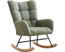 Schommelstoel - Relaxstoel babykamer - Fauteuil - Voedingsstoel - Groen