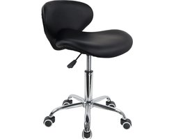 Schommelstoel Rolstoel met lage rug Hoogte verstelbaar Moderne schelpvormige zitting gemaakt van PU-leer zwart