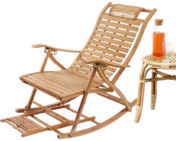 Schommelstoel - Schommelstoelen - Schommelstoel Volwassenen - Draagbaar & Opvouwbaar - Bamboe Afwerking