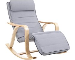 Schommelstoel - Stoel - Relaxfauteuil verstelbaar - Relaxstoel - Ligstoel - 67 x 125 x 91 cm - Blauw
