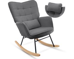 Schommelstoel - Stoelen - Meubels - Fauteuil - Grijs - 92 cm x 71 cm x 101 cm