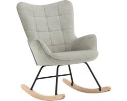 Schommelstoel -Stoelen - Meubels - Lounge Fauteuil - Gewatteerd - Modern - Licht Grijs - 69 x 90 x 95 cm (l x b x h)