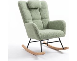 Schommelstoel Teddy - Schommelstoel Volwassenen Baby - Voedingsstoel Stoel Babykamer - Relaxstoel - Relaxfauteuil - Groen