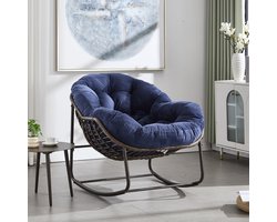 Schommelstoel Tuin - Rattan Schaukelstoel Met Kussen En Rugleuning - Voor Tuin En Terras - Rattan