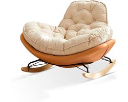 Schommelstoel Zonder Armleuningen - Comfortabele Stoel - Ontspannen Zitten - Brede Comfortabele Zitting - 45 cm Diep - Oranje