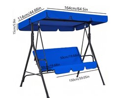 Schommelstoelkap - Tuin - Schommelkap - Zonnescherm - Luifel - Schommelstoelzonnekap - Vervangende schommelkap - Blauw