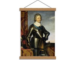 Schoolplaat – Oude meesters - Portret van Frederik Hendrik, Gerard van Honthorst - 30x40cm Foto op Textielposter (Wanddecoratie op Schoolplaat)
