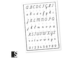 Schoolposter | ABC schrijfletters | Kinderkamer | Suede design zwart wit poster A4