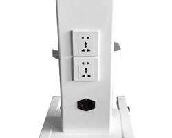 Schoonheidstrolley Met Stopcontact - Wit - Metaal En ABS - 68,5x37x15 cm - Voor Schoonheidssalon En Studio