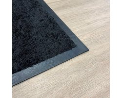 Schoonloopmat Cleanstep - Deurmat - 115x180 cm- Zwart - Met rubberen rand - Geschikt voor PVC vloeren - Duurzaam en zonder schadelijke weekmakers voor PVC vloeren - Antislip onderkant voor optimale grip - Voor binnen gebruik
