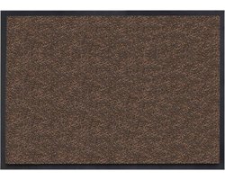 Schoonloopmat Cleanstep - Deurmat 60x85 cm – Bruin - Met rubberen rand - Geschikt voor PVC vloeren - Duurzaam en zonder schadelijke weekmakers voor PVC vloeren - Antislip onderkant voor optimale grip - Voor binnen gebruik