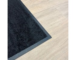 Schoonloopmat Cleanstep - Deurmat - 60x85 cm - Zwart - Met rubberen rand - Geschikt voor PVC vloeren - Duurzaam en zonder schadelijke weekmakers voor PVC vloeren - Antislip onderkant voor optimale grip - Voor binnen gebruik