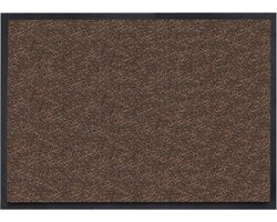 Schoonloopmat Cleanstep - Deurmat - 85x115 cm - Bruin - Met rubberen rand - Geschikt voor PVC vloeren - Duurzaam en zonder schadelijke weekmakers voor PVC vloeren - Antislip onderkant voor optimale grip - Voor binnen gebruik