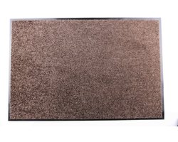 Schoonloopmat met rand Deluxe beige 60x90cm - Deurmat binnen - Wasbaar