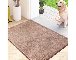 Schoonloopmat, voor binnen, 60 x 90 cm, antislip, machinewasbare vloermat, schoonloopmat, entreemat met waterabsorberende deurmat voor hond, ingang, voordeur en hal