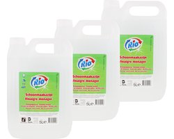 Schoonmaakazijn | 3 x 5 liter | Extra krachtig tegen tegelaanslag | Voordeelverpakking