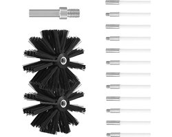 Schoorsteenborstelset met Flexibele Stangen en Borstelkoppen voor Effectieve Haardreiniging