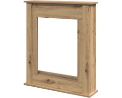 Schoorsteenmantel - Haardombouw Decoratie - Woonkamer Aankleden - Met LED Vlam Compatibel - 75x20x87.5 cm - Eikenhoutkleurig