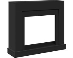 Schoorsteenmantel - Haardombouw - Decoratief Element - Met LED Vlam Compatibel - 100x30x87.5 cm - Zwart