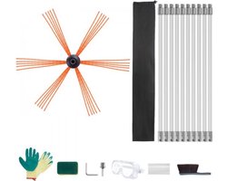 Schoorsteenveegset - 10m - Schoorsteenveger - Kachelpijpborstel - Schoorsteenreiniger - Schoorsteenborstel - Roetbezem & Openhaardborstel borstel - Met 10 stangen