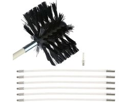 Schoorsteenveger Set - Flexibele Rods Borstel - Onderhoud Houtkachel - Versterkte Nylon Staven - 610mm Lengte