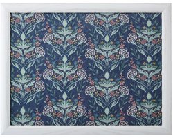 Schootkussen Bloemenmotief blauw– 44 x 34 x 6 cm