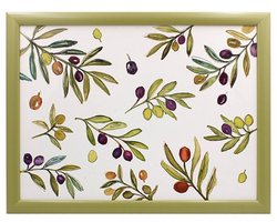 Schootkussen -laptray olijf -44 x 34 x 6 cm met pepermuntdoosje