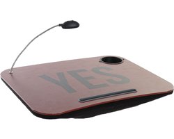 Schootkussen - yes print terracotta - 48x38x7 cm - met LED lamp - laptray - dienblad op schoot