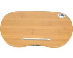 Schoottafel voor bureau - Laptopstandaard met kussen - Thuiswerken - Hoes van zachte stof - 40x28.5x9cm - Oceaangroen