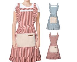 Schorten met zakken - 2 Stuks - Dames keukenschorten - Kook Schort - Kookschorten - Keukenschort - Pottenbakken Schort - Verfschort - Knutselen - Barmannen - timmermansschort - Barbecueschorten - Verstelbare schouderbanden - Katoen-linnenmix
