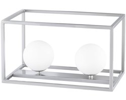 Schrijftafellamp kooi bijzettafel bollamp leeslamp zilver woonkamer slaapkamer verlichting