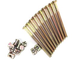 Schroeven en Moeren Set - Meubelbevestigingen Hardware - Meubels Monteren - Verzinkt Koolstofstaal - M6 x 80mm - Grijs Staal