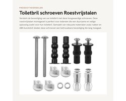 Schroeven Universele Toiletbril Bevestigingsset - Roestvrij Stalen Montageset - 4 x Expansieschroeven - 2 x Verlengingsfolie - 6 x Metalen Schijven - Geschikt voor Openingen 14-18 mm - Toiletbrilbevestiging