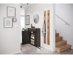 Schuhschrank für 20 Paar Schuhe Industrialhome – 5-stöckiger freistehender Schuh-Organizer mit Türen für Eingangsbereich, Wohnzimmer & Flur – Modernes, platzsparendes Schuhregal mit goldenem Metallgestell und abnehmbaren Einlegeböden