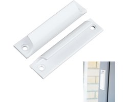 Schuifdeur komgreep - Schuifdeurgreep - Handgreep - Aluminiumlegering - inclusief bevestigingsbouten - Meubelhandvat - Meubel Handvat - Deurbeslag - Meubelknop - Meubelhandvat - wit - 90 x 20 x 20mm - 2 stuks