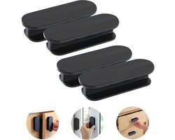 Schuifdeurgreep - 4 Stuks - Kastgrepen - Meubelgrepen - Ladegrepen - Deurgrepen - Handgrepen Kast - Meubel Handvat - Keukengreep - Meubelbeslag - Zelfklevende - Zonder Boren - Handgreep Voor Kledingkast - Voor Keuken/Schuifdeur/Balkondeur - Zwart