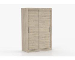 Schuifdeurkast NOAH 04 – 2-deurs kledingkast, legplanken en kledingroede – modern design – 120x200x61 cm - NOAH 04 (Sonoma)