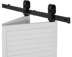 Schuifdeursysteem - Schuifdeurbeslag voor vouwdeuren - Rail 91,4 cm - Voor 2 deuren van 40,6 cm per stuk - Voor kast, voorraadkast en wasruimte - Deuren niet inbegrepen