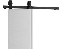 Schuifdeursysteem voor vouwdeuren – 101,6 cm rail – Geschikt voor twee deuren van elk 45,7 cm breed – Ideaal voor kledingkasten, voorraadkasten en wasruimtes (deuren niet inbegrepen)