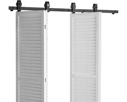 Schuifdeursysteem voor vouwdeuren, 193 cm beslag, geschikt voor vier 45,7 cm brede deuren van kasten, pantry's en wasserijen (deuren niet inbegrepen)