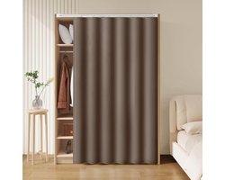 Schuifgordijn Paneel - Privacy Gordijn - Kast Deur - Geluidswerend Effect - 100x200 cm - Bruin