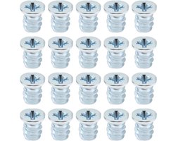 schuifregelschroeven - M6 x 9 mm - 20 stuks - metaal - schuifmechanisme - soepele beweging - meubelmontage - zilver - compatibel met IKEA - compatibel met HEMNES.