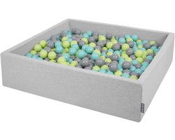 Schuim Ballenbak - Kinder Speelgoed - Binnen Spelen - Gemaakt In EU - 120x30cm 200 Ballen - Grijstinten Mix